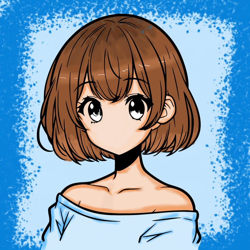 manga girl with short hair
