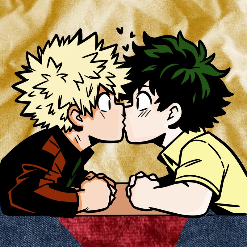 bakugou and deku smooching