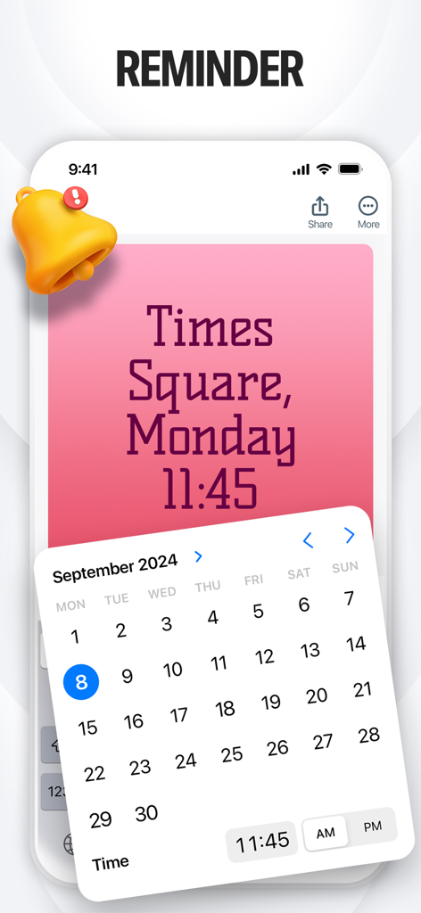 Sticky Notes & Color Widget - Sticky Notes app screen showing a reminder setting with a pink note and a date picker