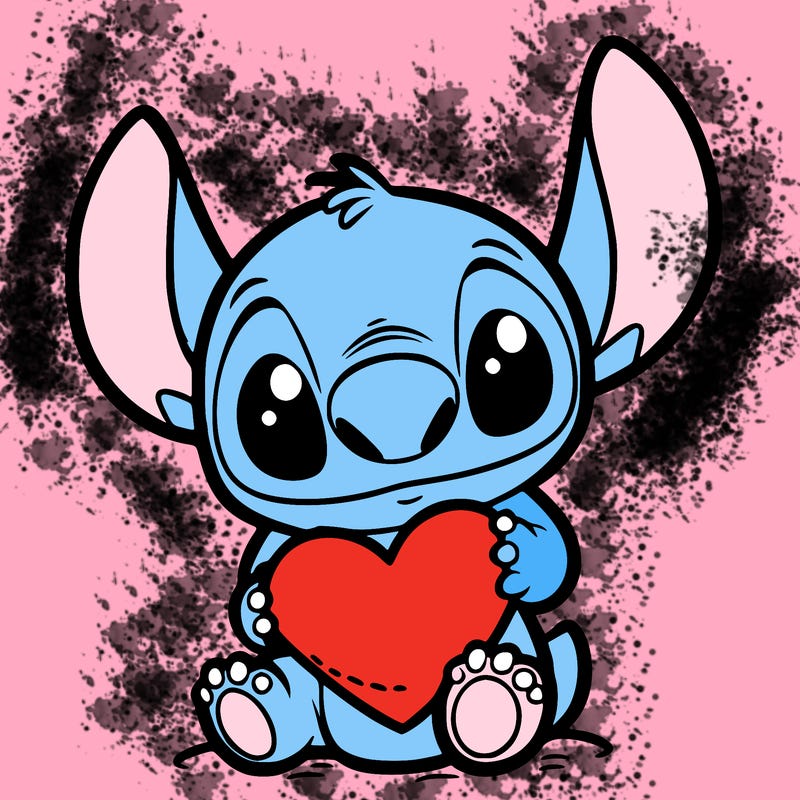 stich holding a heart