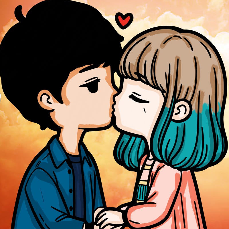 guy and girl kissing