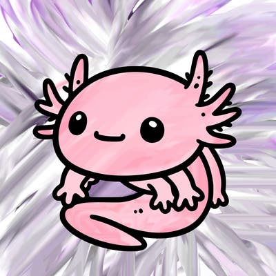 an axolotl head with no mouth long legs