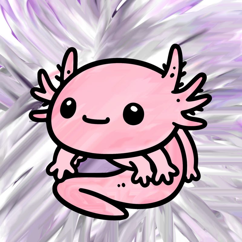 an axolotl head with no mouth long legs