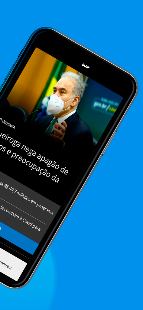 R7 - Interfaz de la aplicación móvil R7 que muestra un artículo de noticias en portugués sobre Brasil