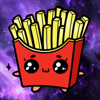 a cute. french fries