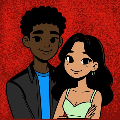 black woman and asian man couple