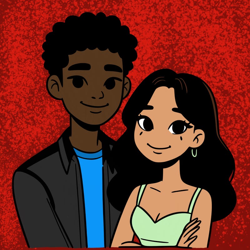 black woman and asian man couple