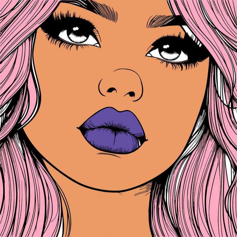 really realistic girl with lips