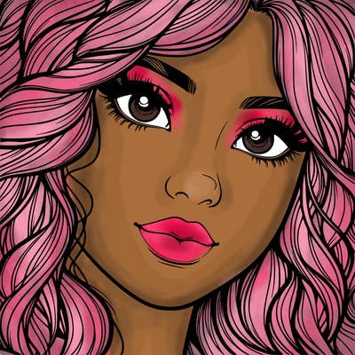 beautiful realistic girl close up to the camera with wavy hair,