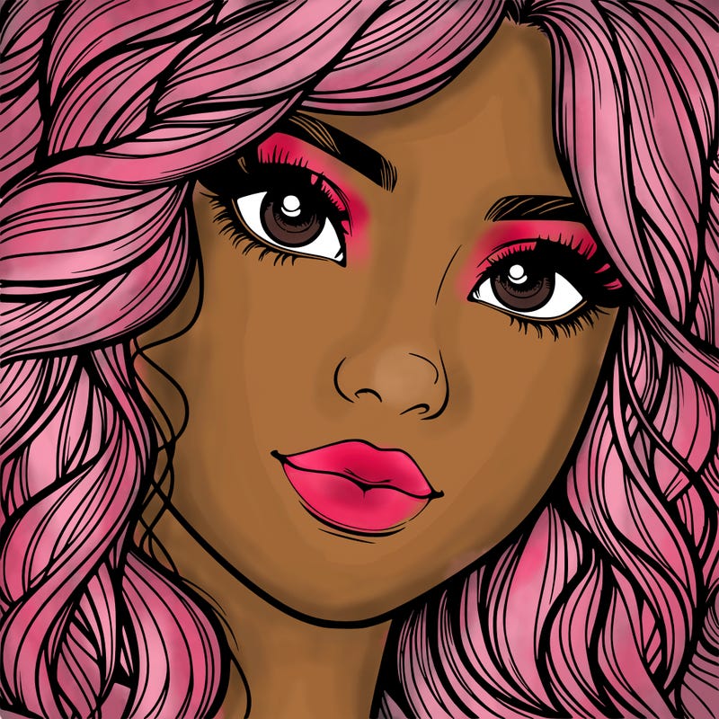 beautiful realistic girl close up to the camera with wavy hair,