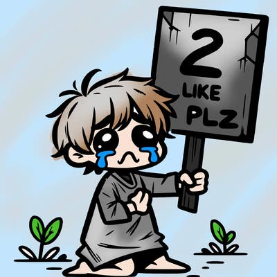 small poor toddler crying with sign that says 2 like plz