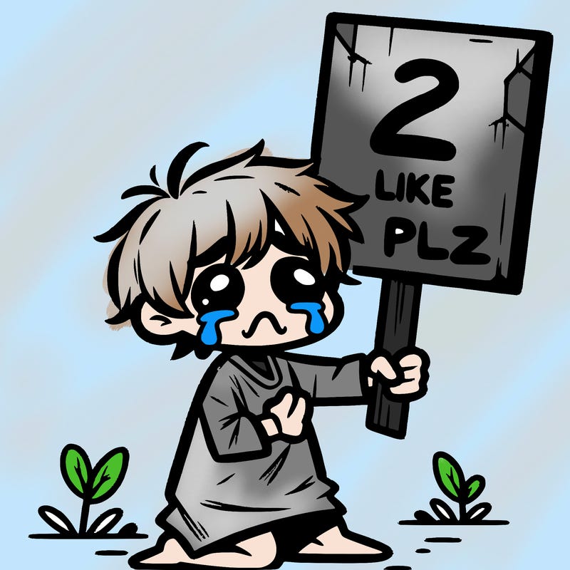 small poor toddler crying with sign that says 2 like plz