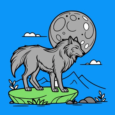 wolf moonlight