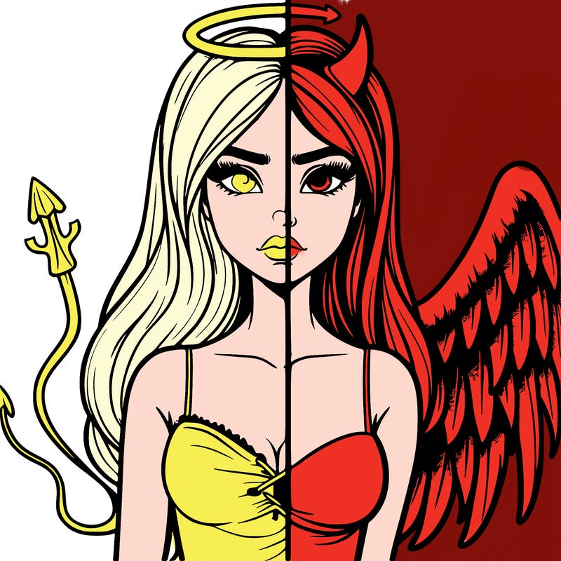 devil vs angel realistic girl