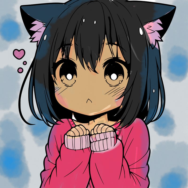 shy anime catgirl