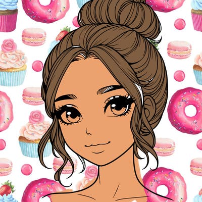 realistic pretty girl with hair in bun