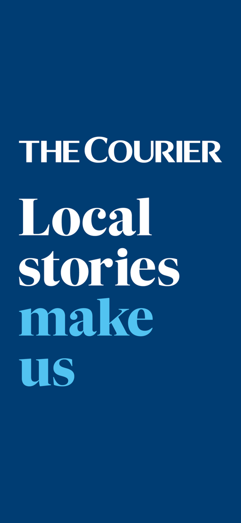 The Courier - Scotland News - The Courier Scotland News app splash screen with the slogan Local stories make us
