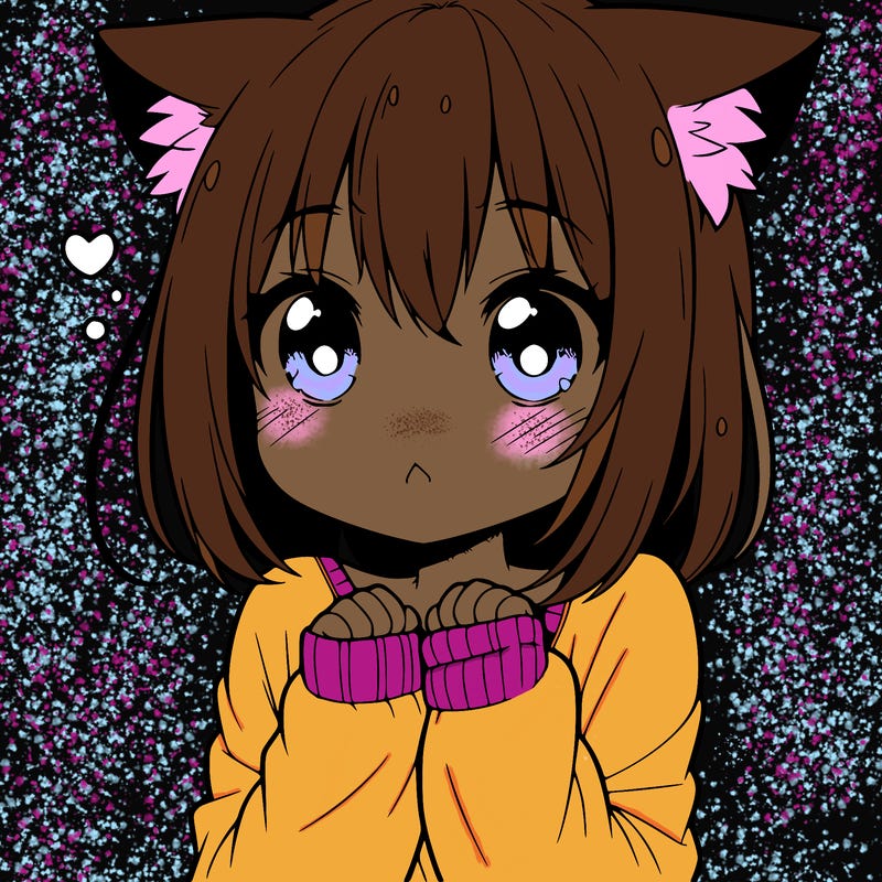 shy anime catgirl