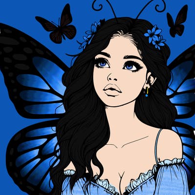 butterfly fairy realistic girl