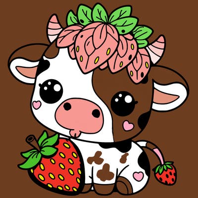 cute strawberry cow