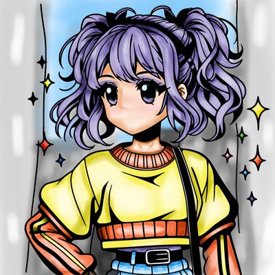 anime girl with crop top