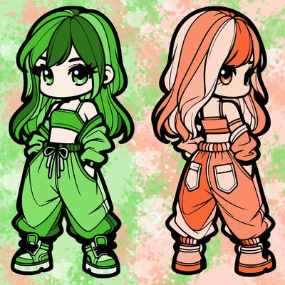 girl in crop top and baggy pants