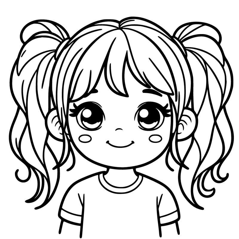 a girl with pigtails