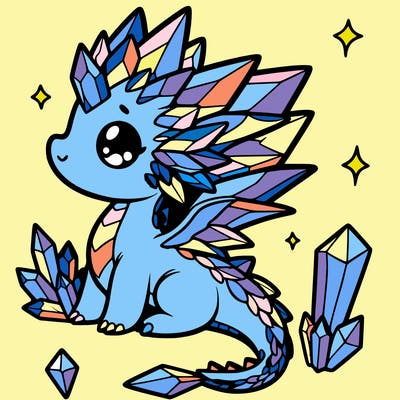little cute crystal dragon