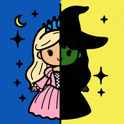 split princess and witch