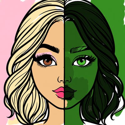 realistic girl split half