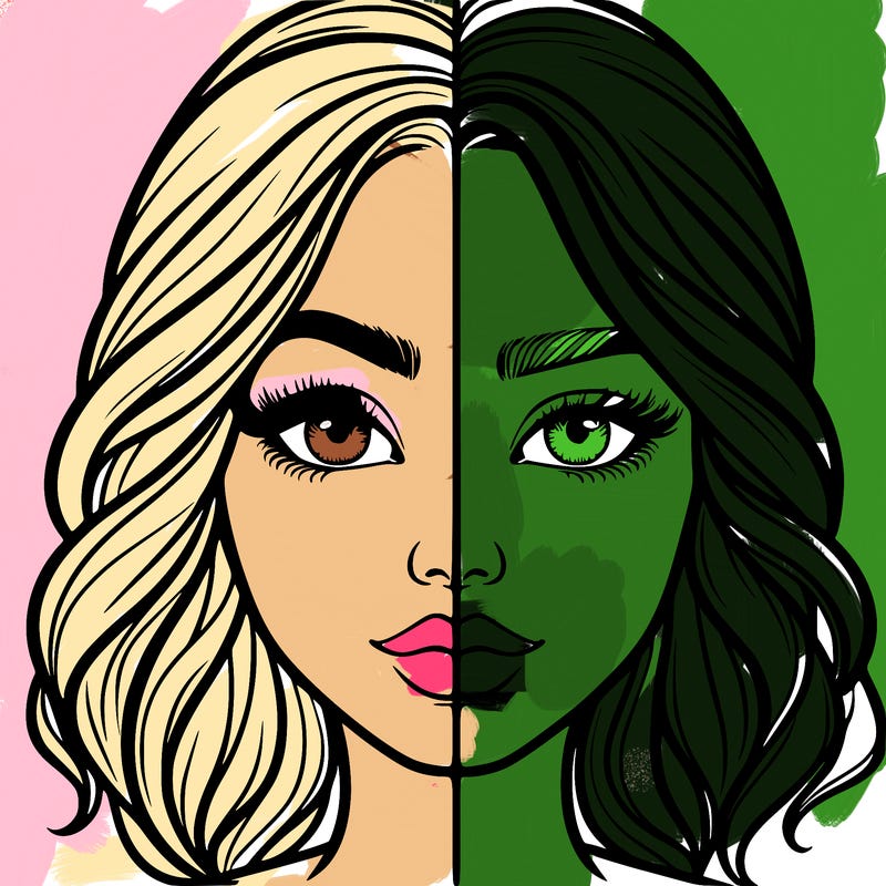 realistic girl split half