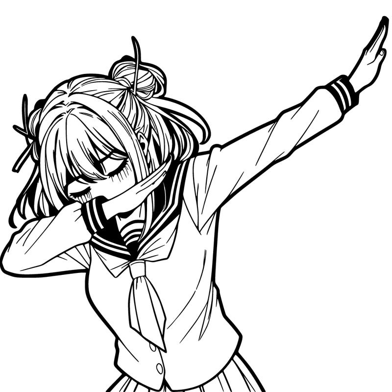 manga girl doing the dab