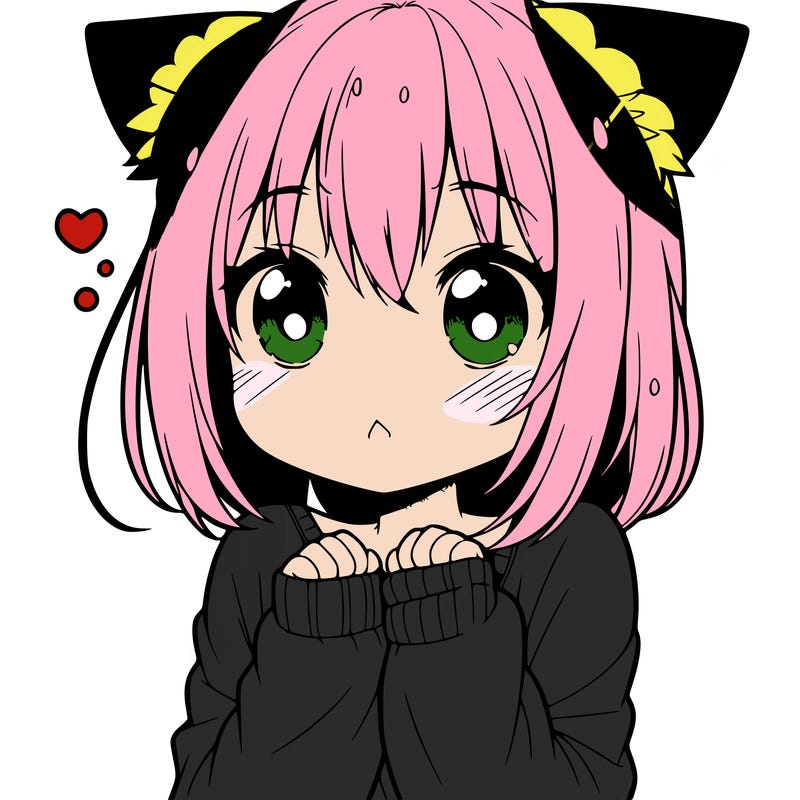 shy anime catgirl