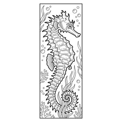 Discover the enchanting world beneath the waves with this unique Spiny Seahorse coloring bookmark. Transform your reading experience by bringing this majestic creature to life with your favorite colors.