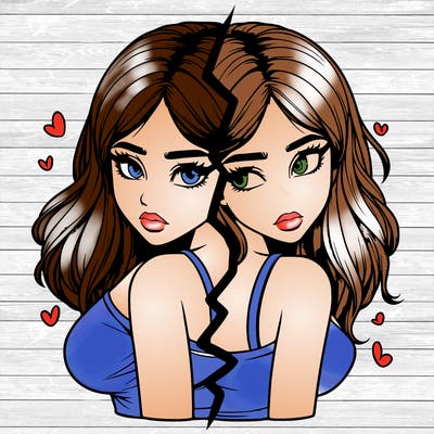 realistic girl split