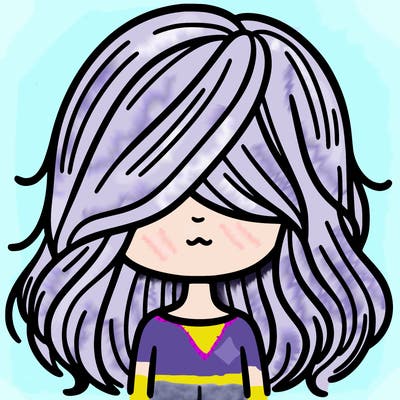 girl with her hair covering her eyes