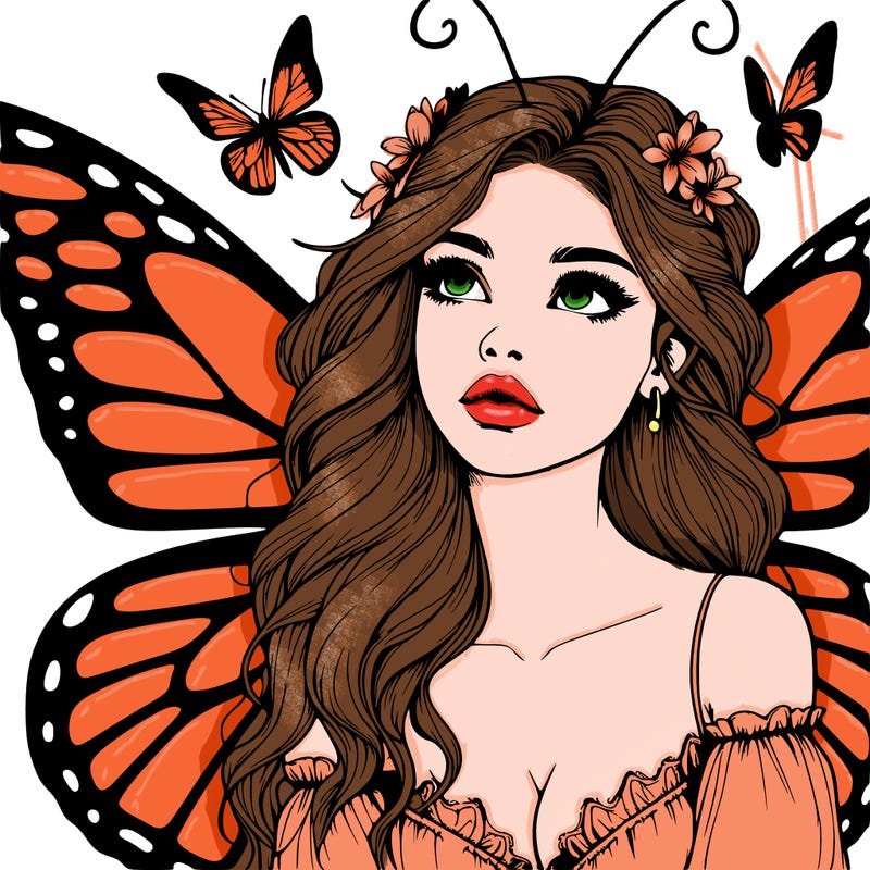 butterfly fairy realistic girl