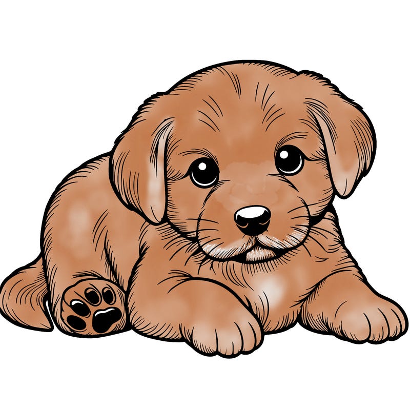 a cute realistic puppy