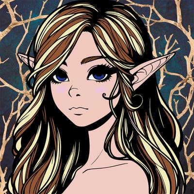 elf girl realistic dark fantasy