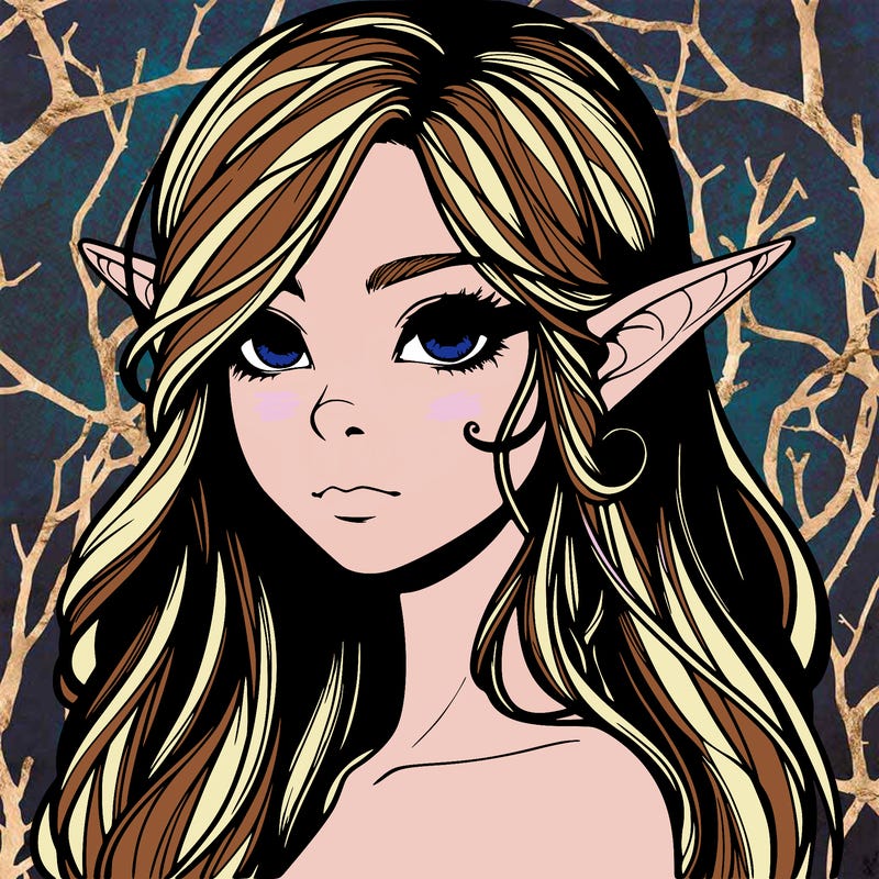 elf girl realistic dark fantasy