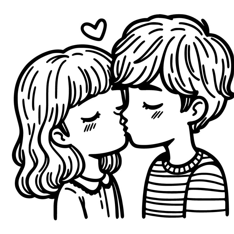 girl and guy kissing