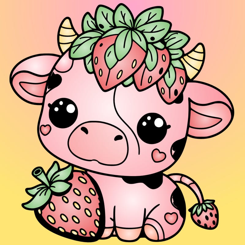 cute strawberry cow