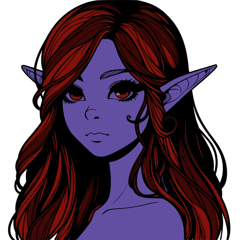 elf girl realistic dark fantasy