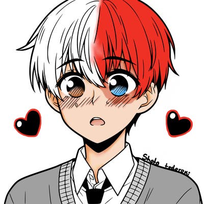 manga boy blushing