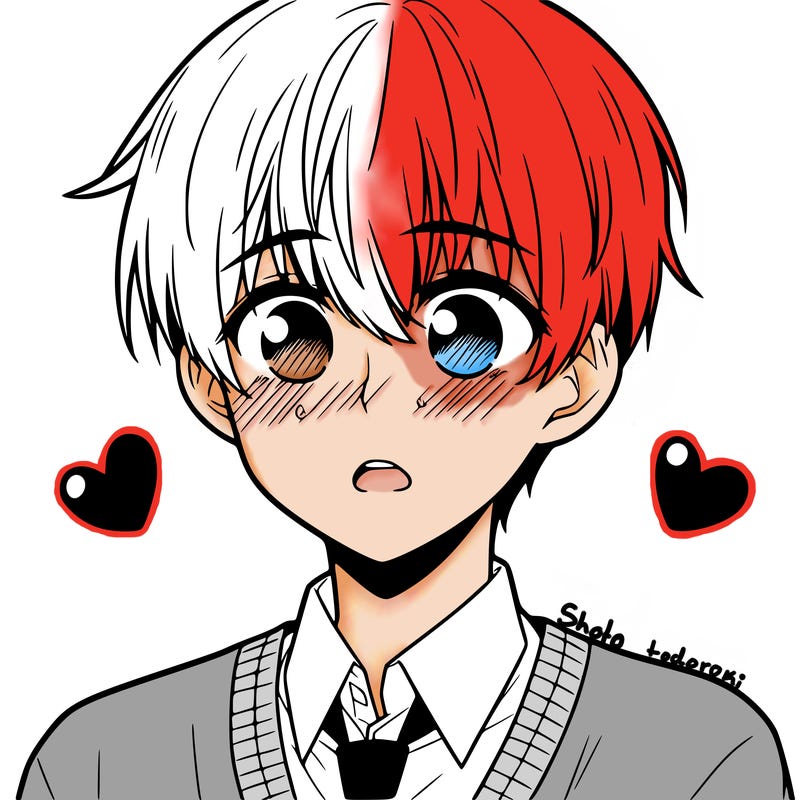 manga boy blushing