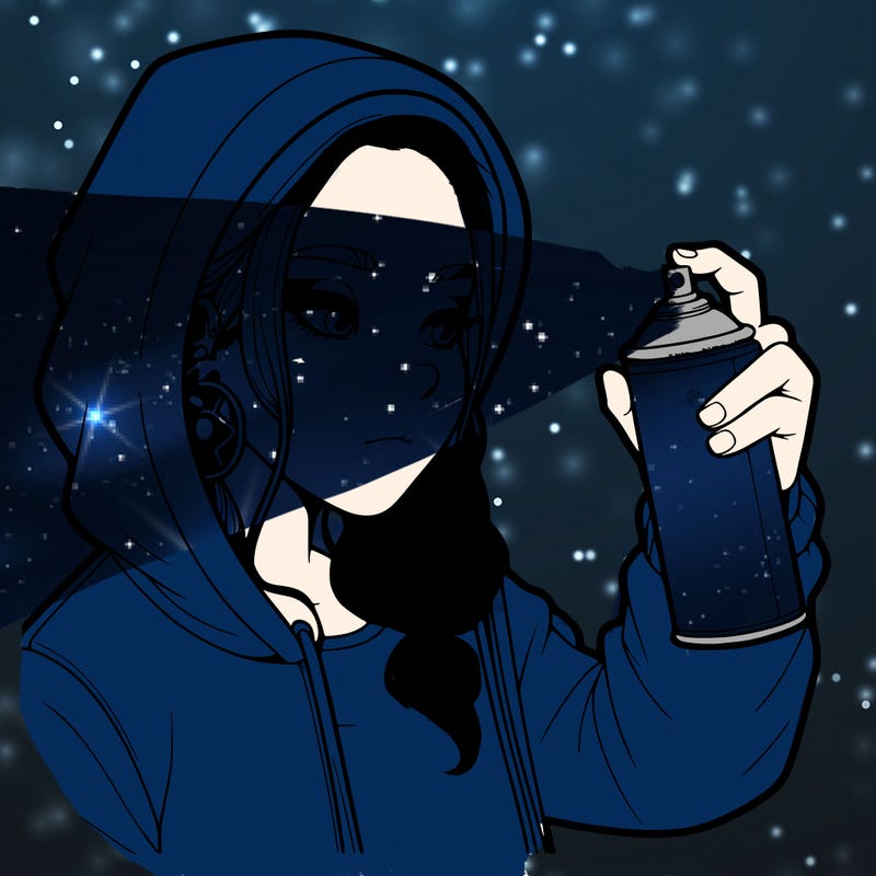 a realistic girl, spray painting