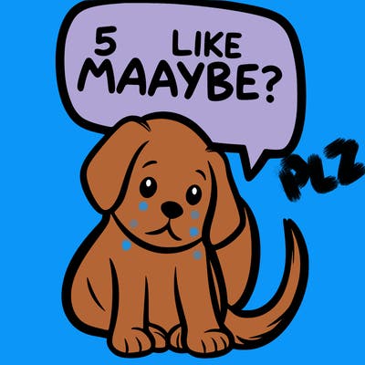 a puppy that says 5 like maybe