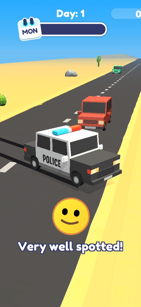 Let's Be Cops 3D - Police car on a highway in the Lets Be Cops 3D mobile game