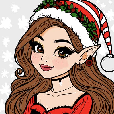 christmas girl elf realistic