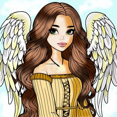 realistic girl with wings